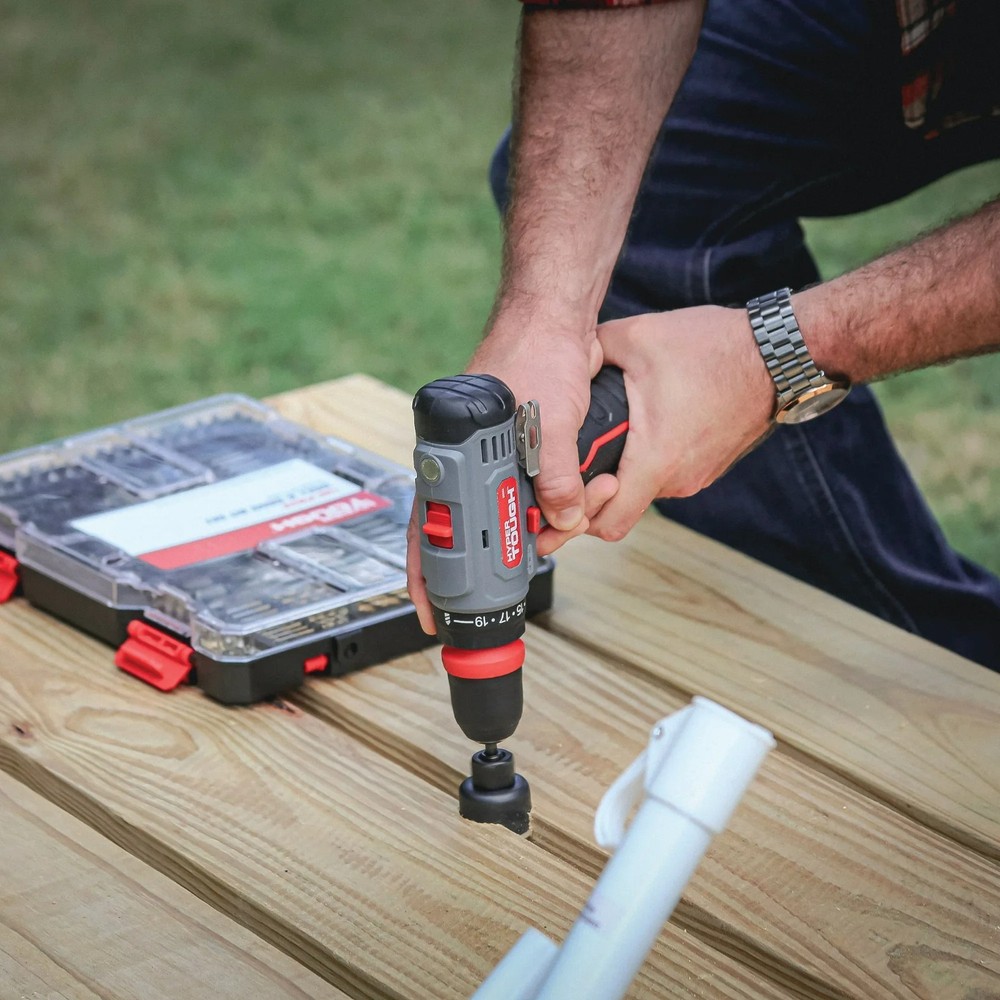 Hyper Tough 12V Max Lithium-Ion 3-in-1 Multi-Head Power Drill Set