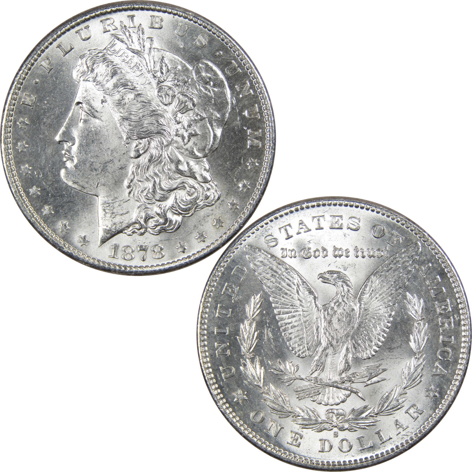 1878 S Morgan Dollar BU Uncirculated Mint State 90% Silver $1 US Coin