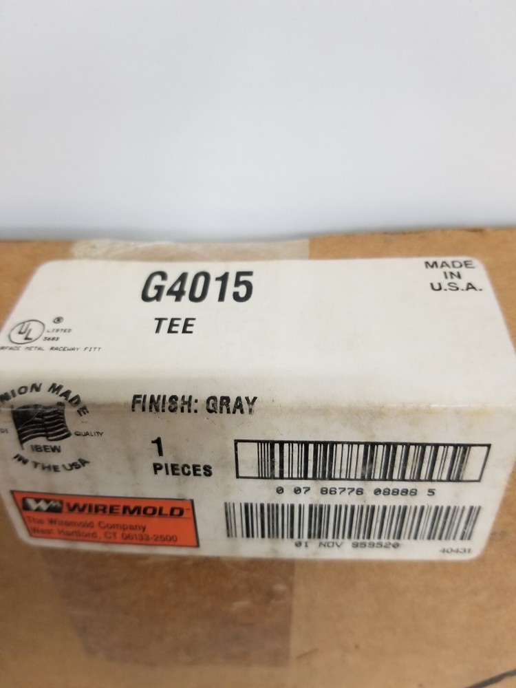 Wiremold G 4015, TEE Surface Mount Raceway, Gray