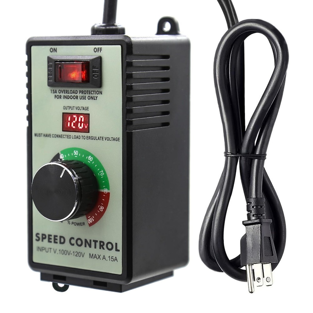 AC Motor Speed Controller 120V 15A 4000W Variable Fan Controller with Protection