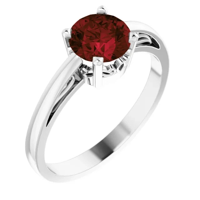 6.5mm Silver Round Ring Setting Scroll Solitaire Ring Mount Sterling 4 Prong