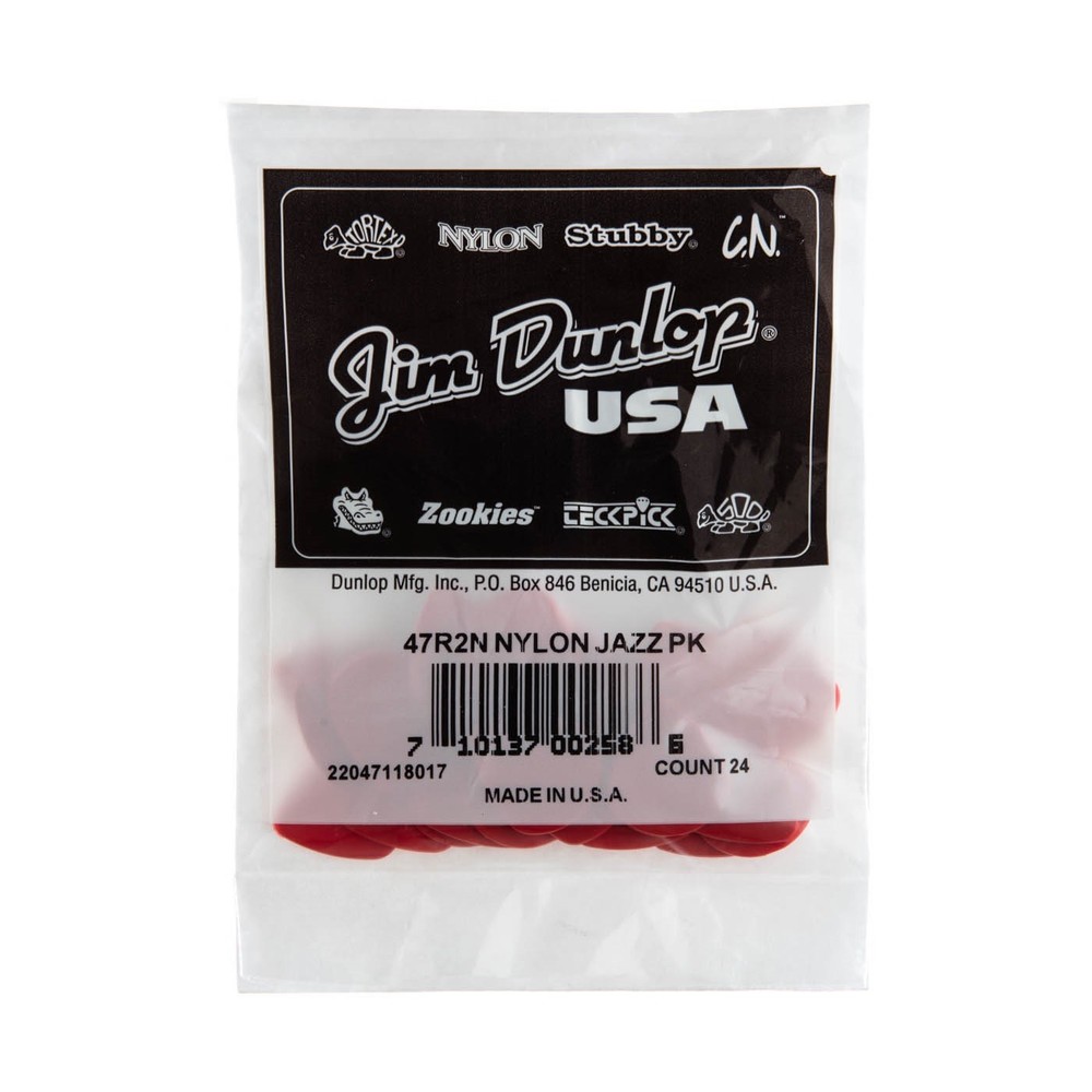 Dunlop 47R2N Nylon Jazz II, Red, 24/Bag and Ships FREE