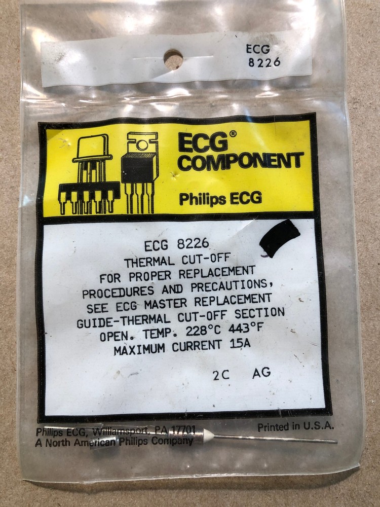 ECG # 8226 Thermal Cutoff - Microwave