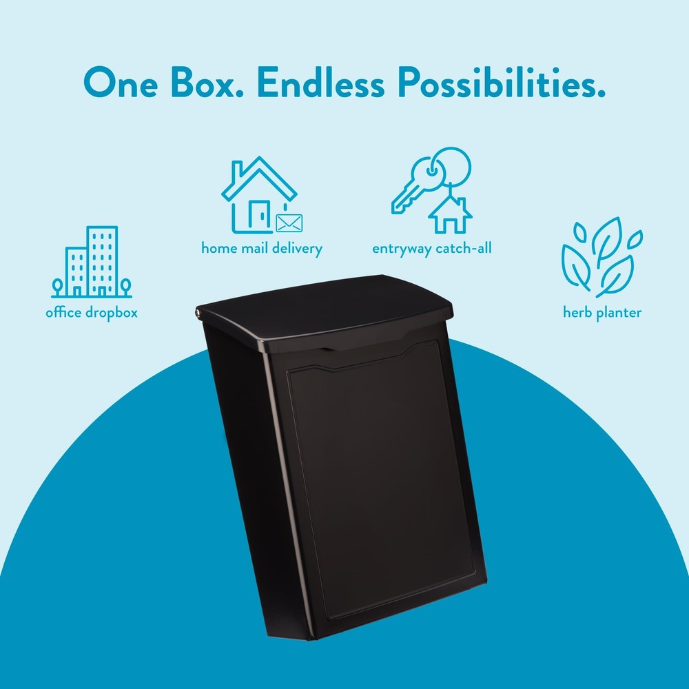 2681B Black Marina Wall Mount Mailbox Small