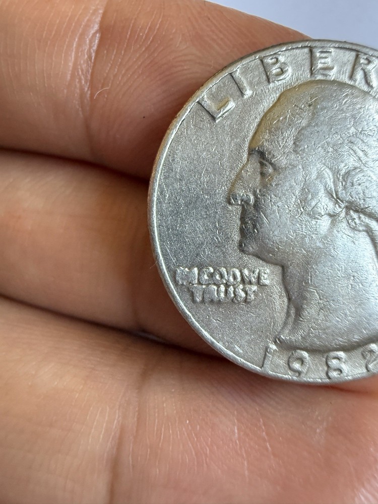 1982 D Washington Quarter, Filled In Mint Mark Error/Multiple error