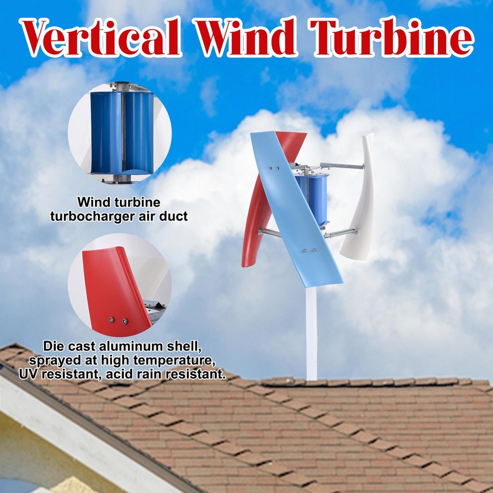 3000W 24V Vertical Axis Wind Turbine Generator Inverter Controller KIT