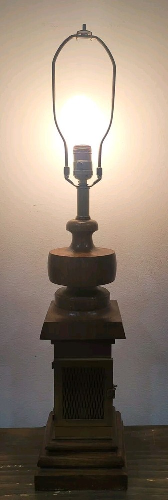 Vintage Fireplace Table Lamp Fire Lights Up