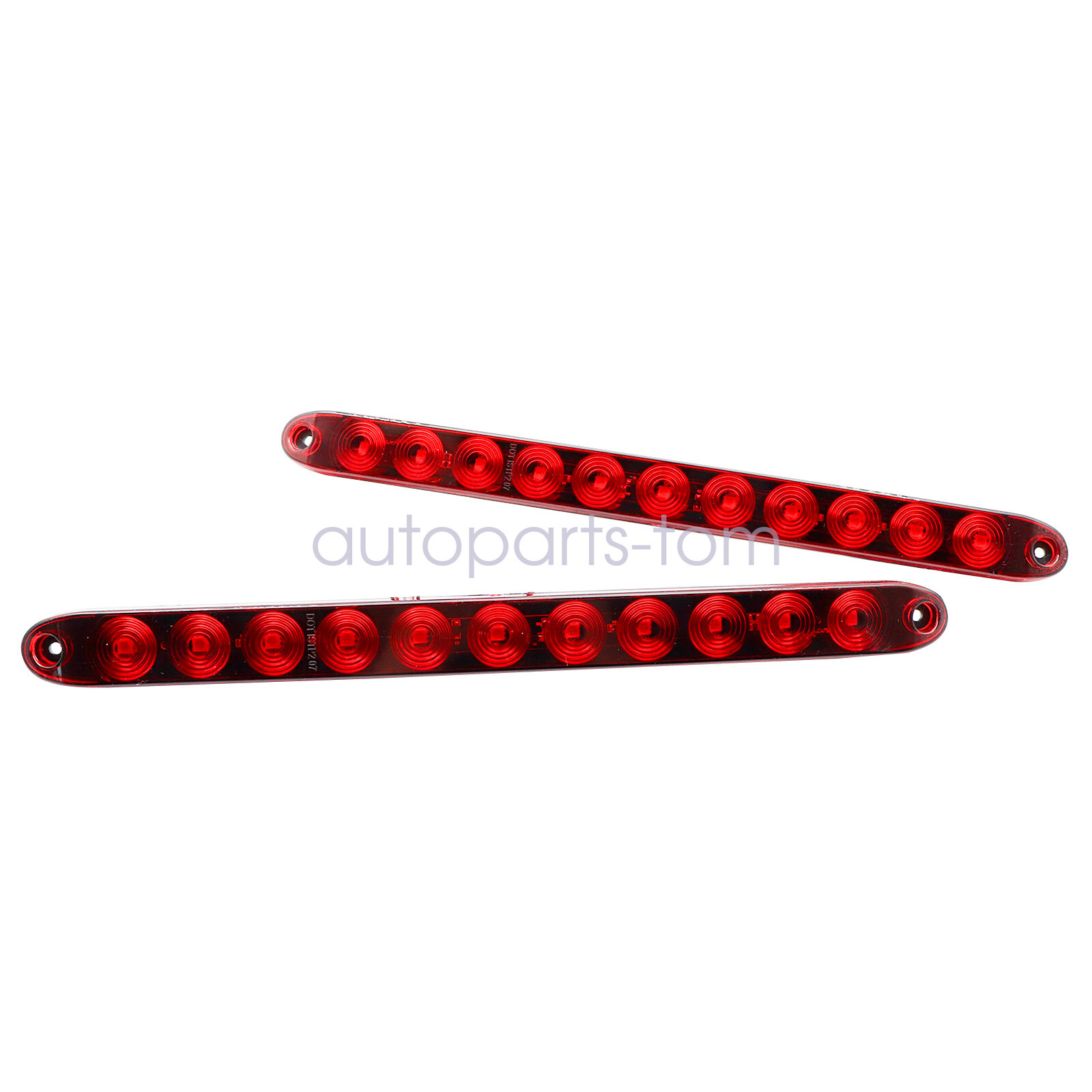 2Pcs 16inch Red Truck Trailer Light Bar 11 LED Stop Turn Tail Brake Lights Strip