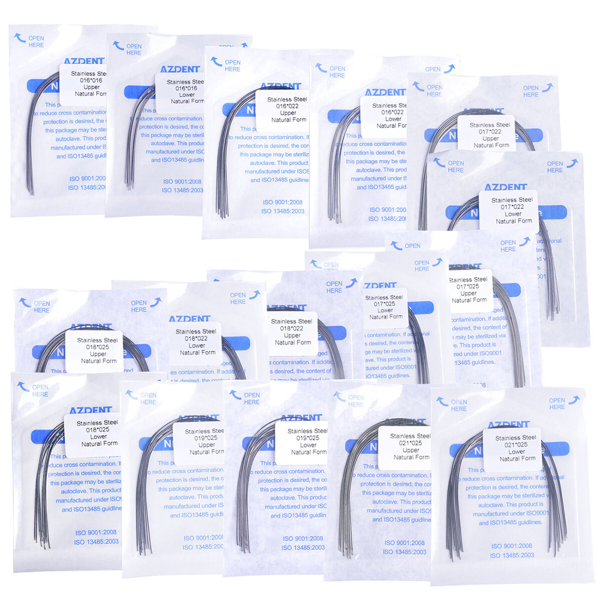 AZDENT Dental Orthodontic Arch Wires Stainless Steel Natural Form Rectangular