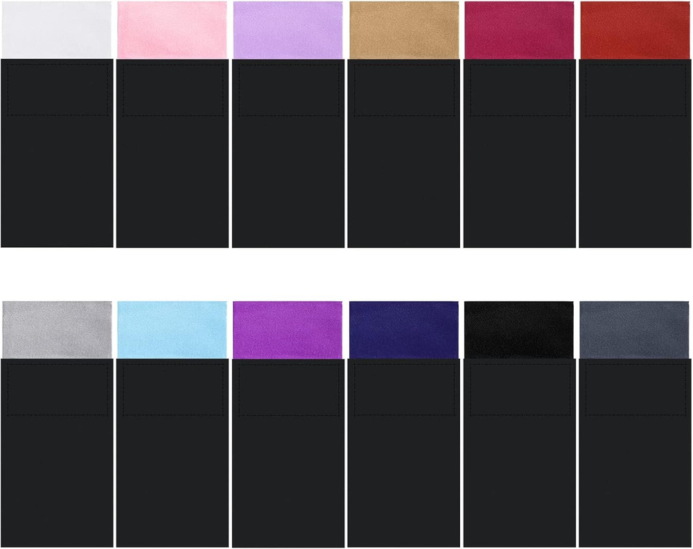 12 Pcs Men's Flat Prefolded Pocket Square Masculine Polyester Suit Rectangular P