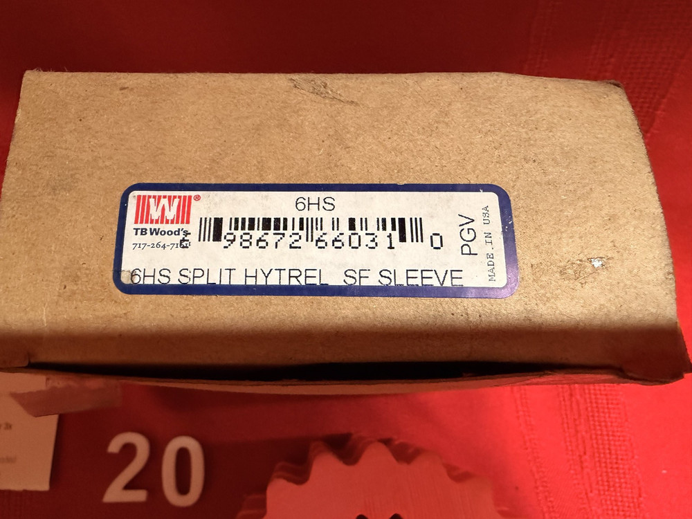 Tb Woods 6Hs Sure-Flex Sleeve Coupling Insert, 6Hs, Hytrel #20