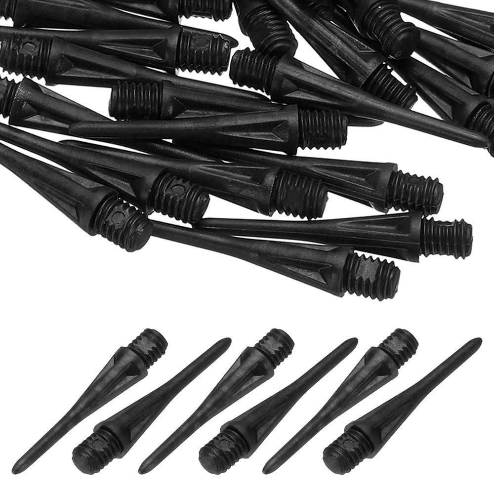 Plastic Dart Tips, 2BA Thread Soft Tip Dart Accessories 30 Pack & Black