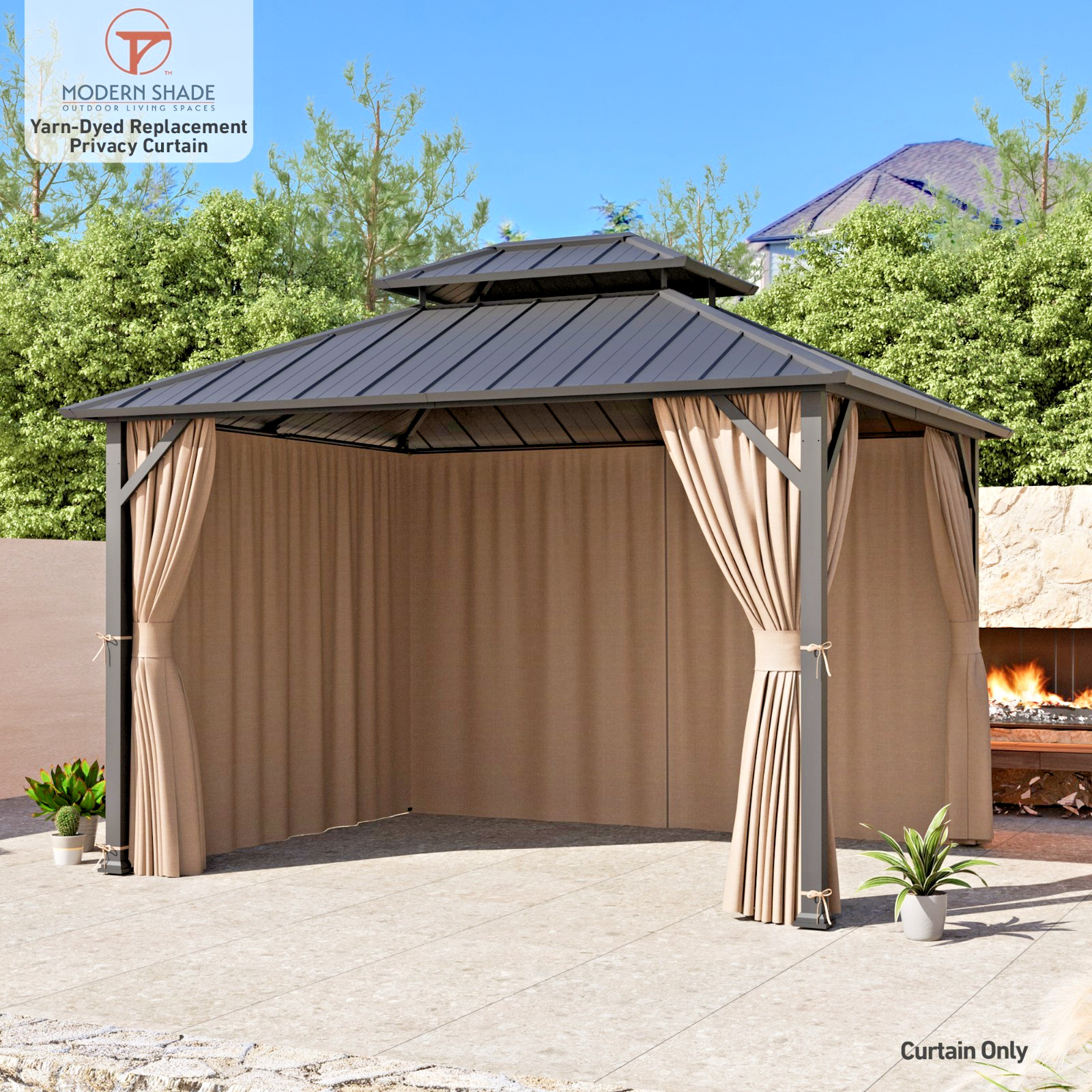 Outdoor Gazebo Privacy Curtains Replacement Universal 4/6-Panel Sidewalls