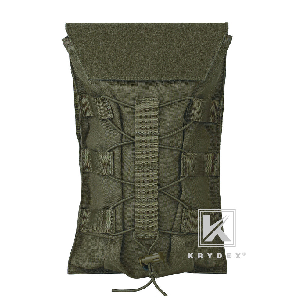 KRYDEX 1.5L Water Bladder Tactical Hydration Pack MOLLE Panel for Vest Green