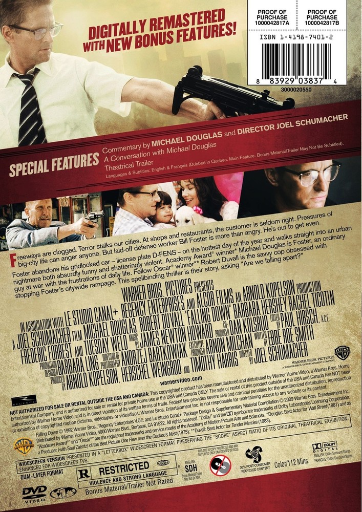 Falling Down DVD Michael Douglas NEW