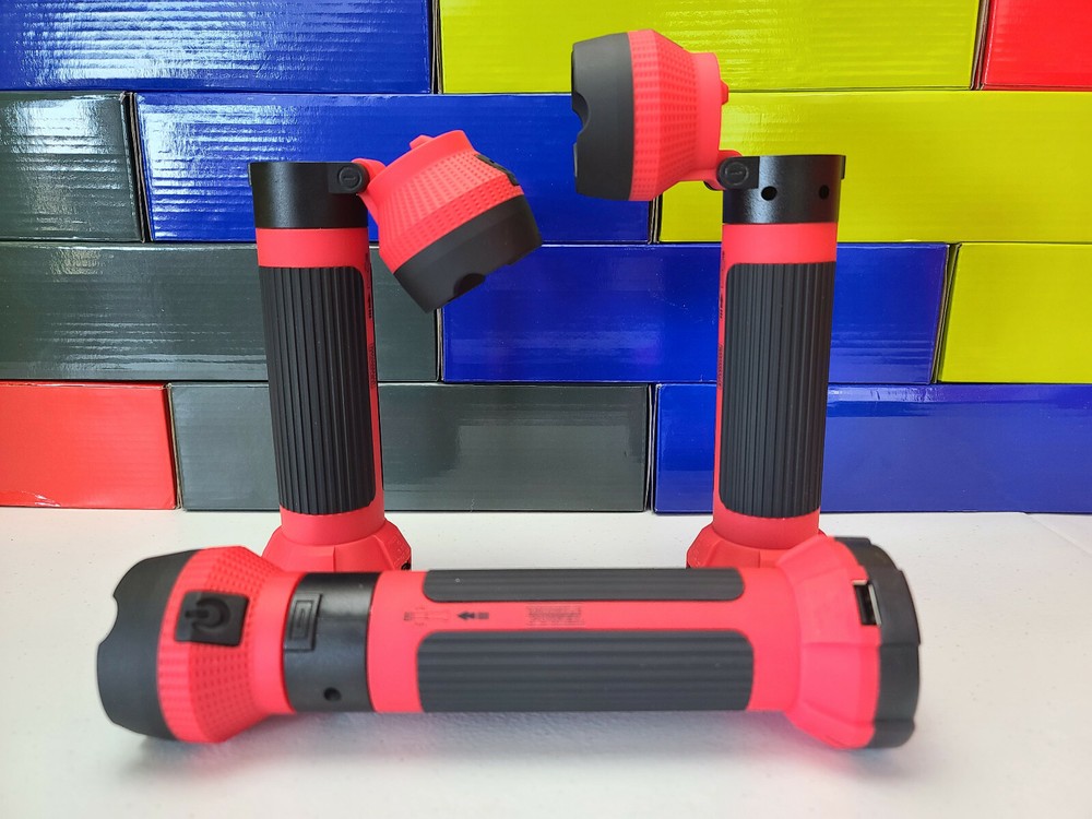MobilePower LED Flashlight Charcoal Red Green Blue Work Light Hazzard Flashing