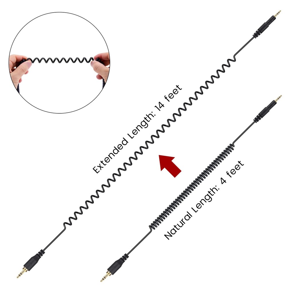14ft ATH-M50x Replacement Coiled Headphone Cable