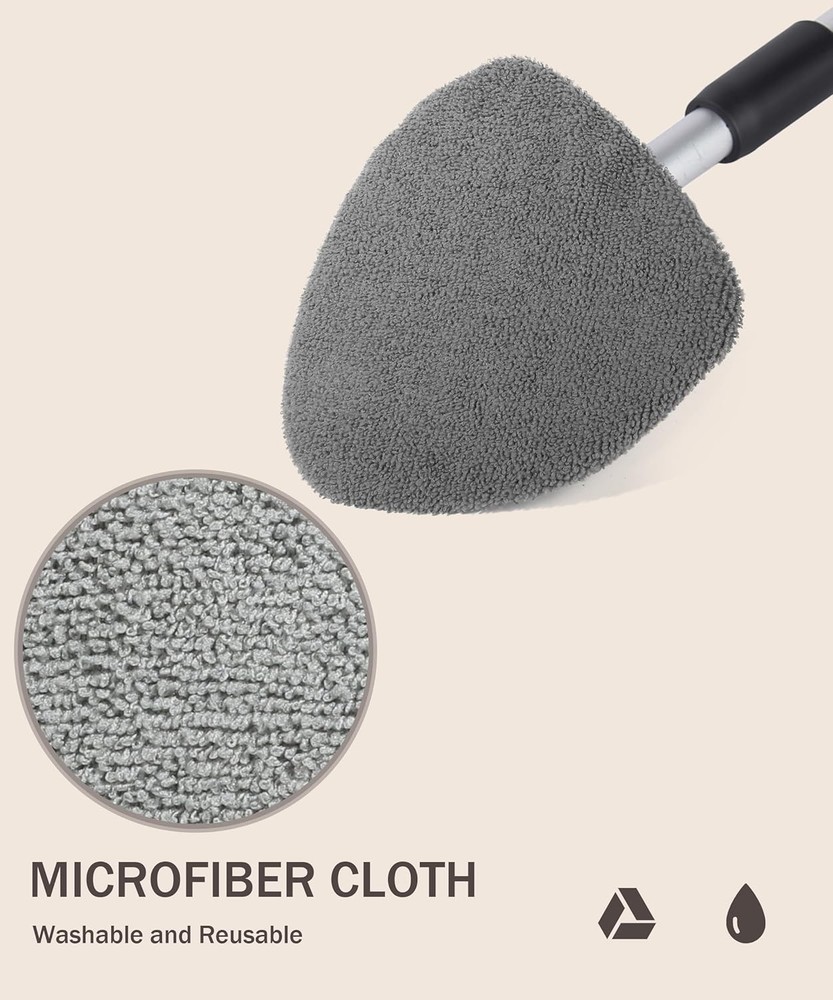 Car Window Cleaner Kit Windshield Cleaner Microfiber Brush Extendable Handle