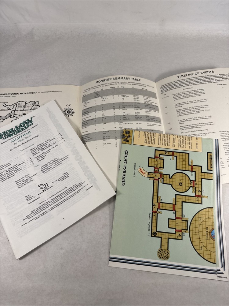 Advanced Dungeons & Dragons TSR Hollow World Nightwail: Screen, Map, Module
