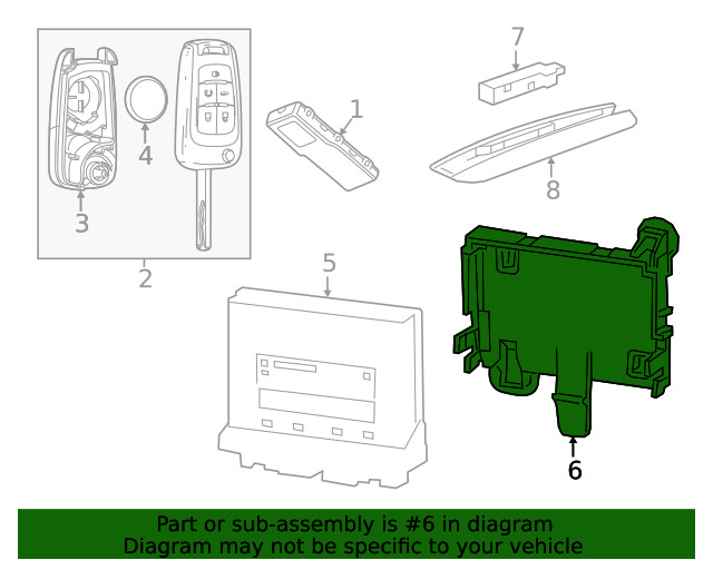 Genuine GM Keyless Entry Control Module Bracket 95967053
