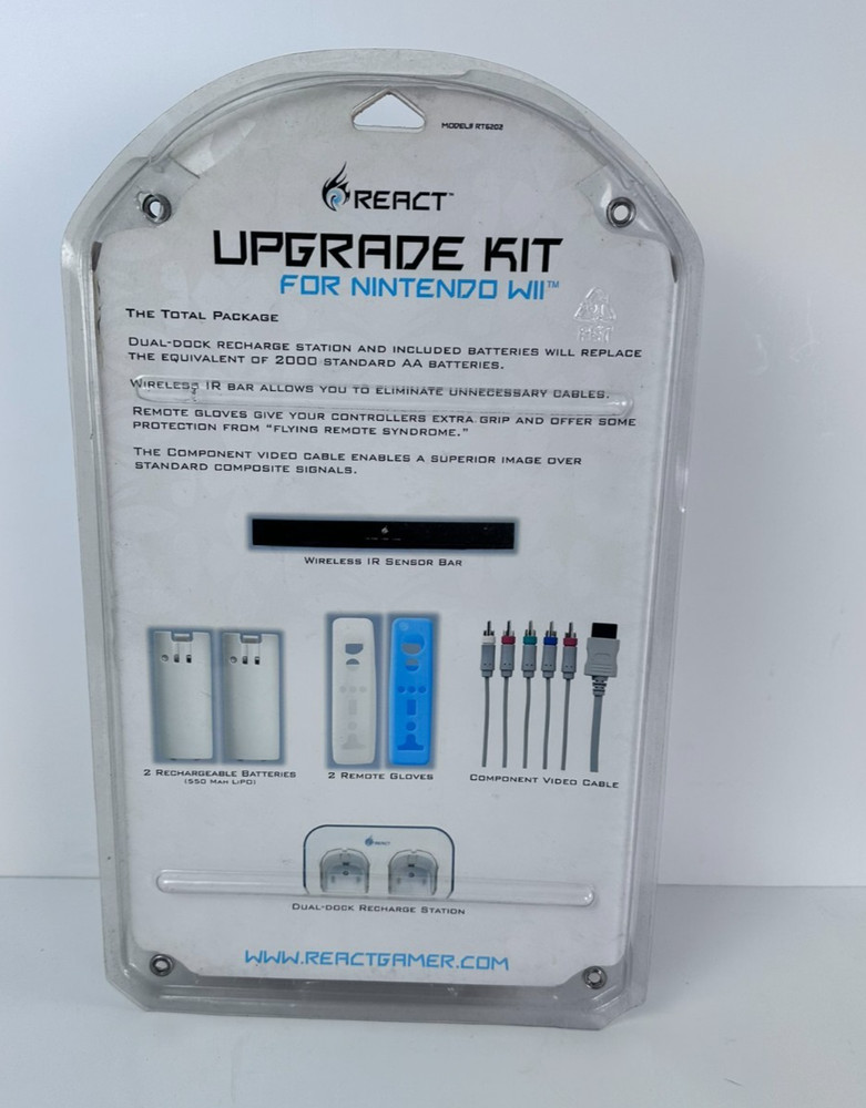 React Upgrade Kit Nintendo Wii Wireless Sensor Bar Component Cable Batteries Set