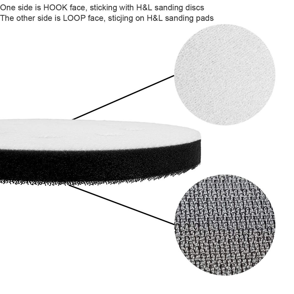 2 Pack 5 Inch 8-Hole Sponge Cushion Buffer Hook and Loop Orbital Sander Foam Pad