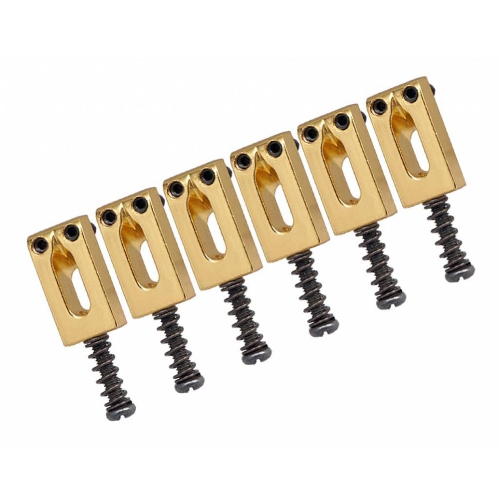 6Pcs Golden Electric Guitar String Bridge Saddles Set