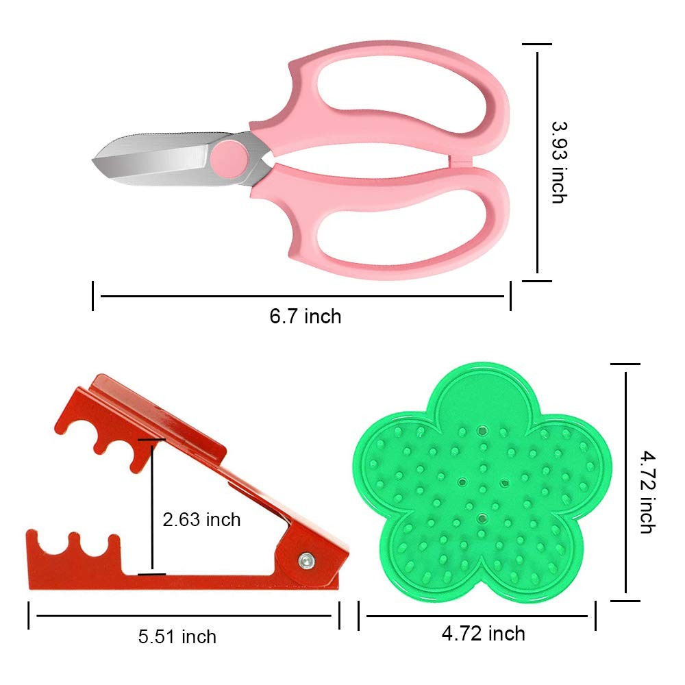 4PCS Garden Pruning Shears Scissors Kit, Rose Thorn Remover, Tree Pruner Hand...