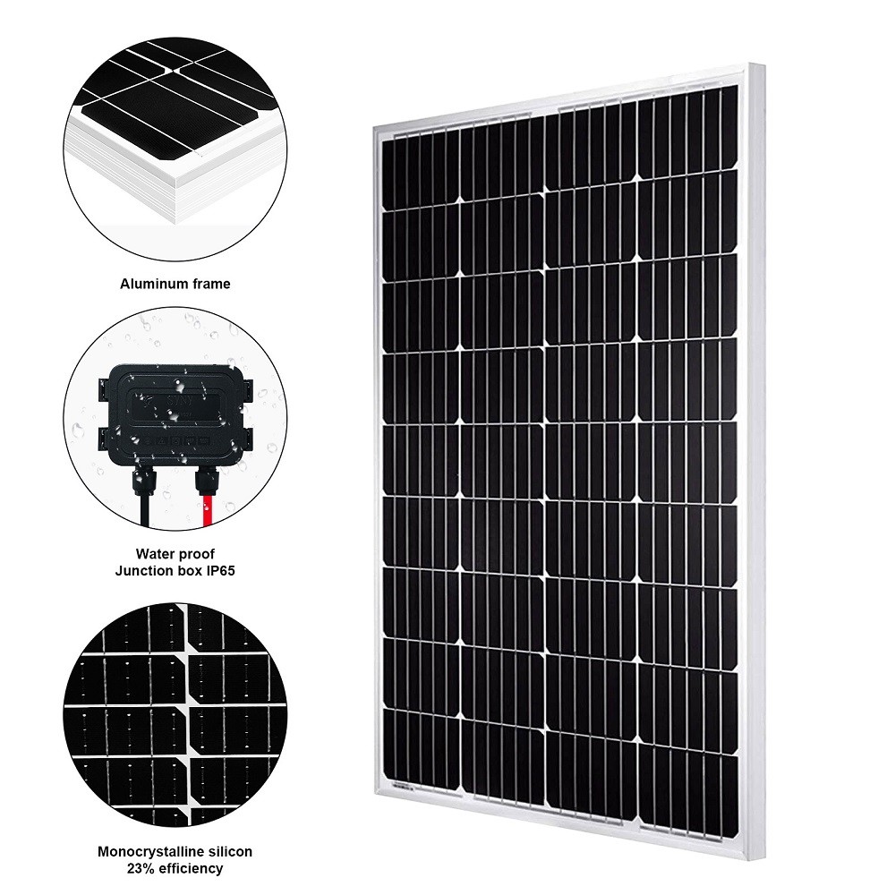 200W 12V Solar Panel High Efficiency Moncrystalline Module RV Off Grid System