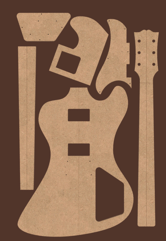 Gibson RD 25.5" Scale Full Template Set 0.50" MDF
