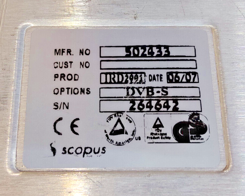 Scopus IRD-2900, Professional Receiver Decoder, Video Networks