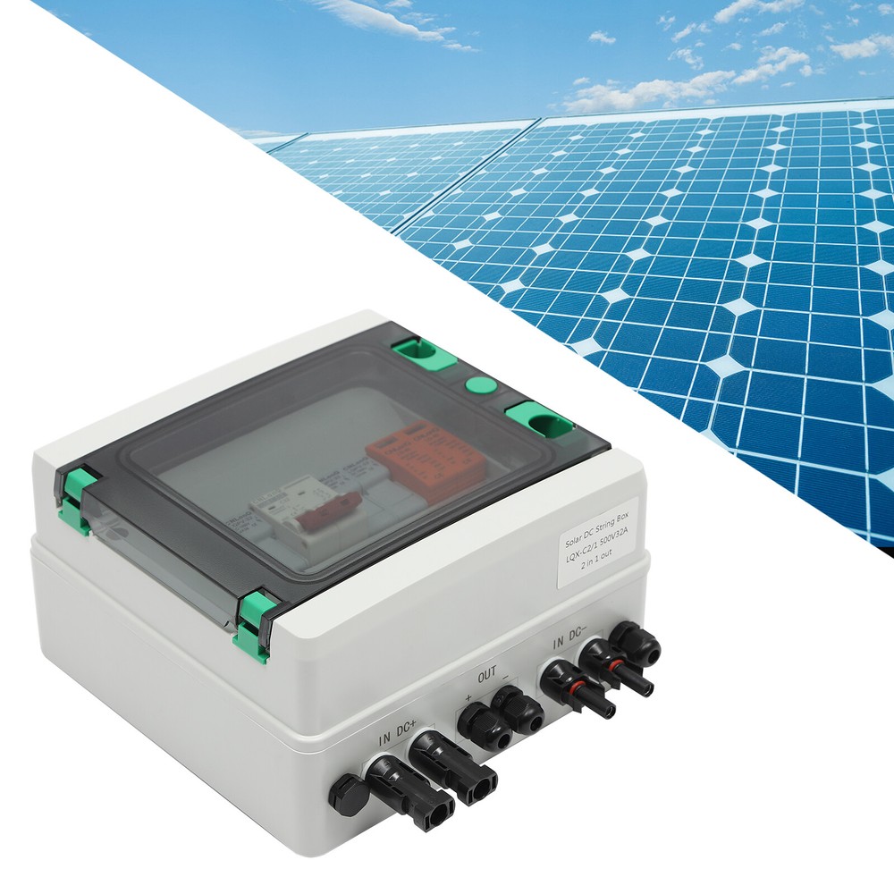 DC 500V / 1000V Solar PV Combiner Box 2 Strings Circuit Breaker For Solar Panel