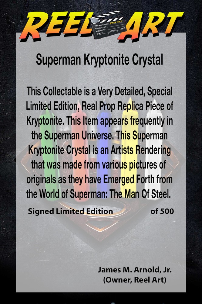 Superman Kryptonite, Red Acrylic Crystal, Real Prop Replica, Signed, Numbered