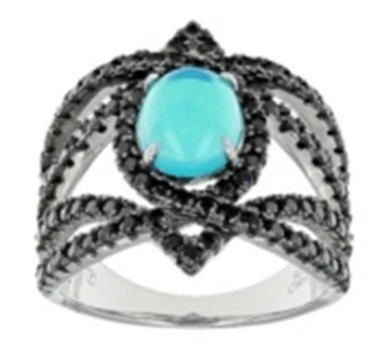 Sterling Silver Semi Mount Ring Setting Oval OV9x7mm Cab Split Shank Topaz