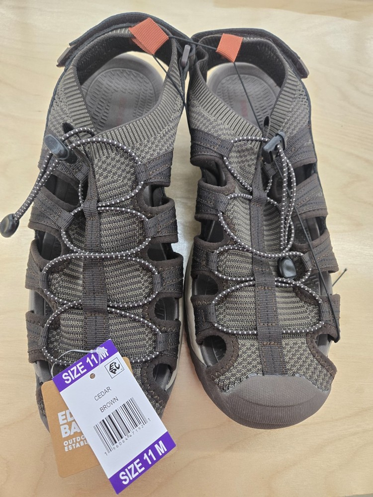 NWT: Eddie Bauer Men's Water Sandals Cedar/Brown Multiple Sizes