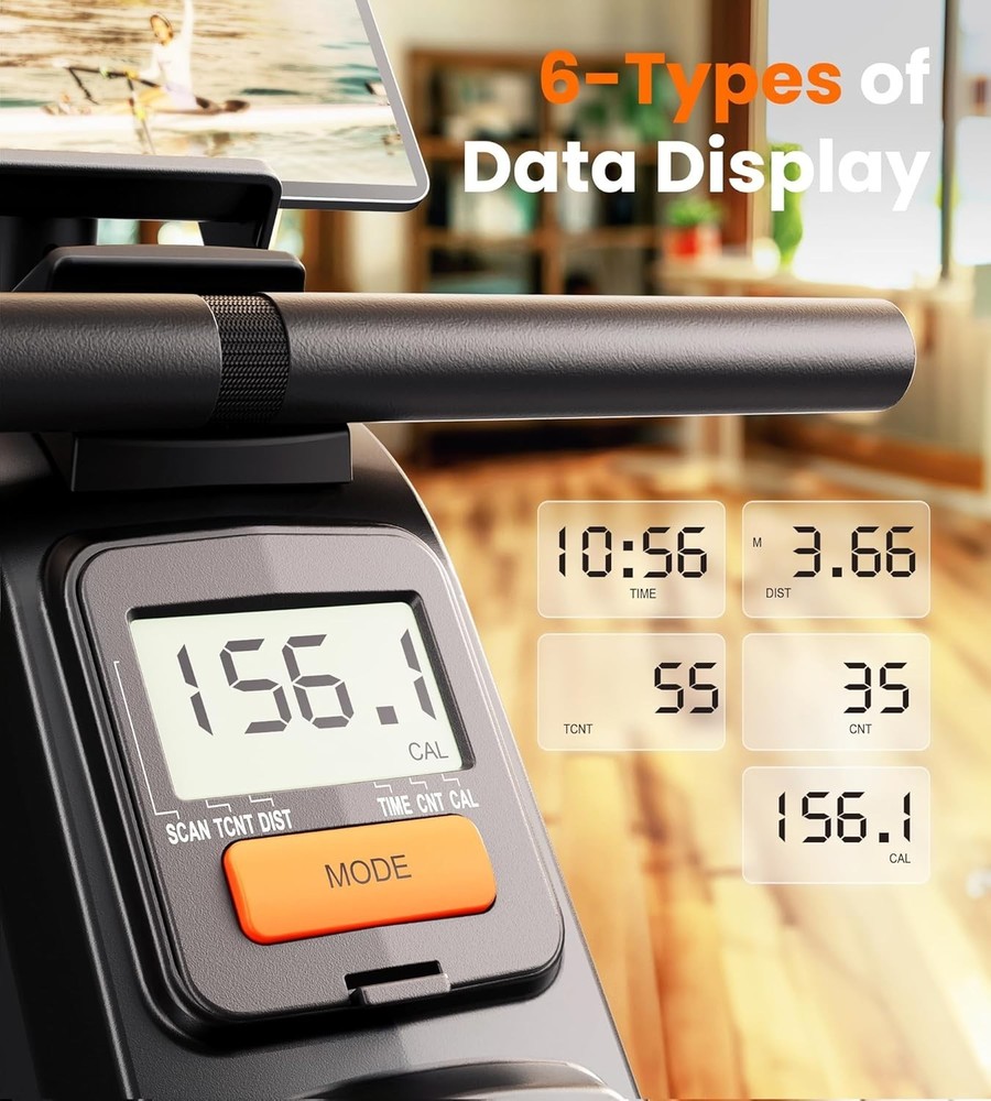 Magnetic Rowing Machine for Home Use - Bluetooth Supported & Comfortable Design