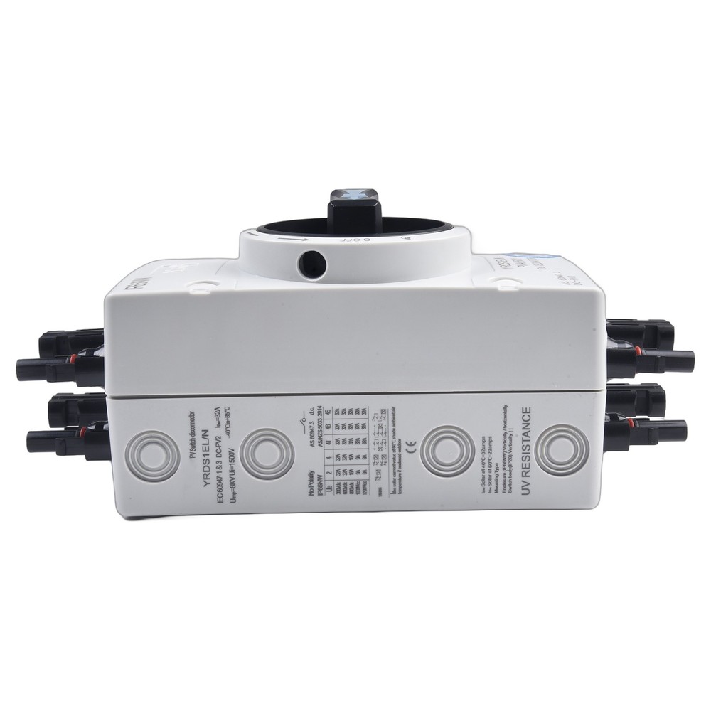 Solar PV DC Disconnect Switch Main Switch 32A /1000VDC 4P IP66 For 2 Strings