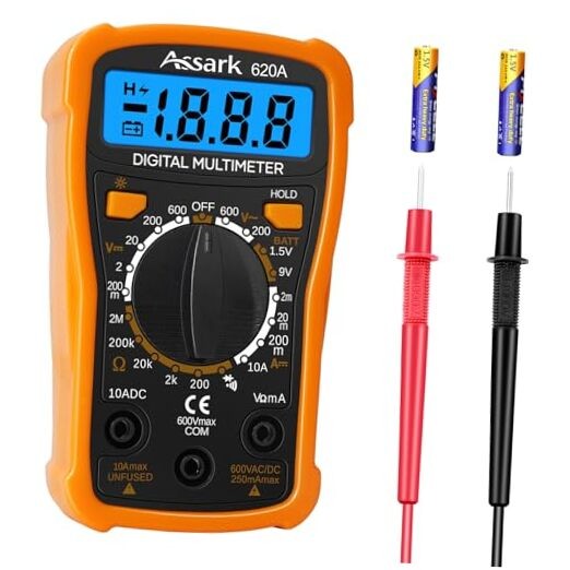 Digital Multimeter Voltage Tester,  2000 Counts Multimeter Measure AC DC Orange