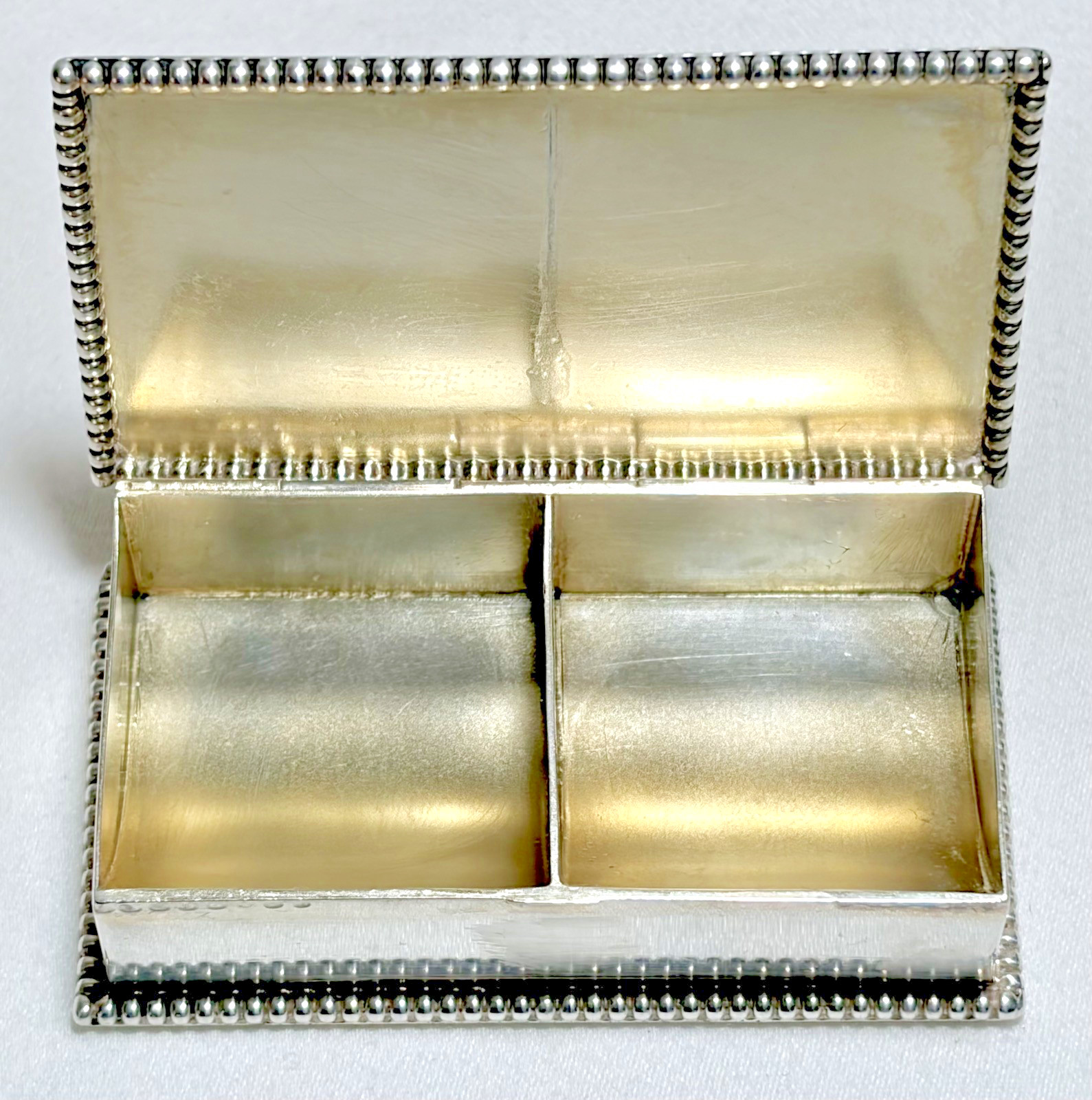 Antique Victorian Sterling Silver Gorham Stamp Box Trinket Box Monogramed M 716