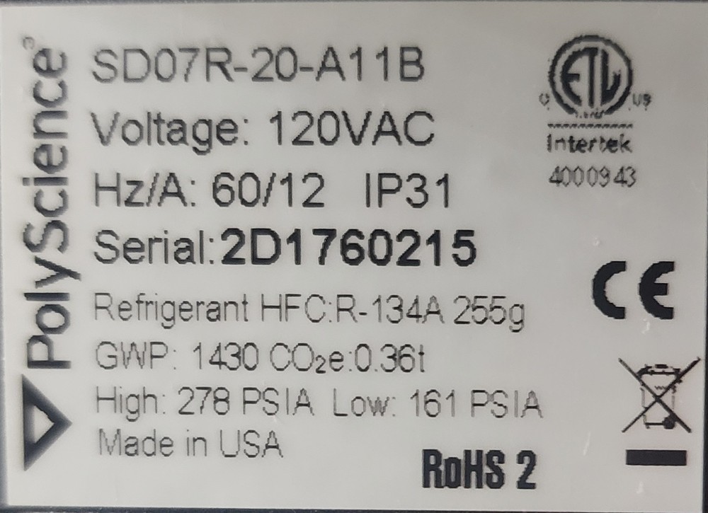 Refrigerated Recirculating Chiller SDO7R-20-A11B Digital
