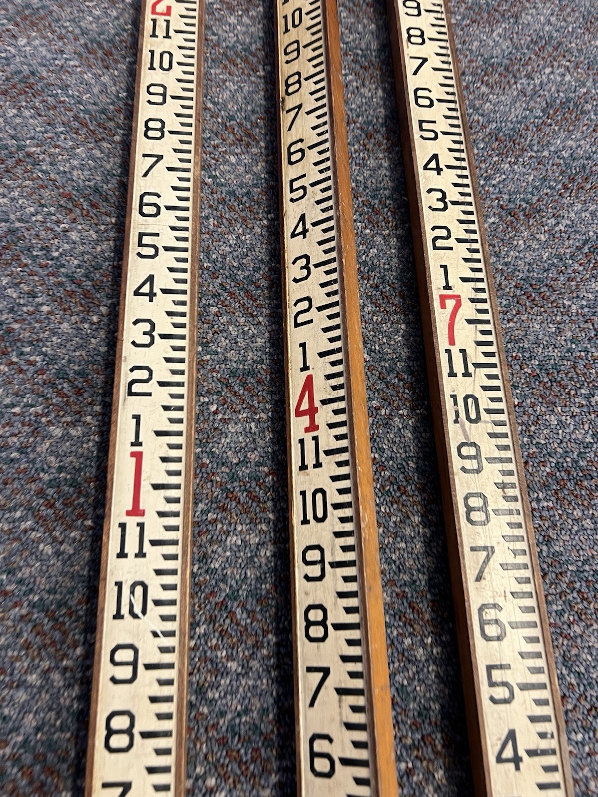 Vintage Wood Measuring Stick rule survey grade rod extending story pole transit