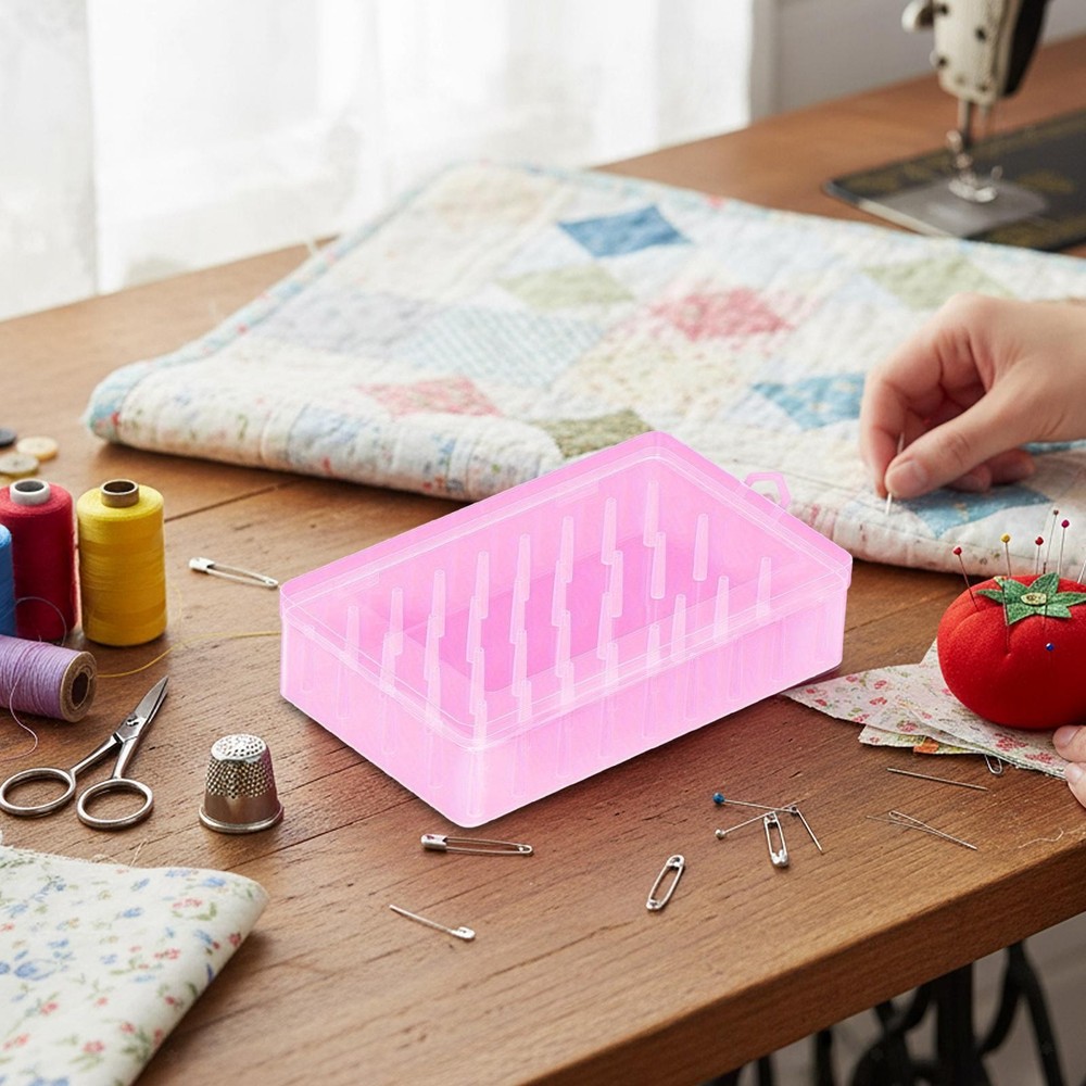Sewing Thread Box Multipurpose Bobbins Storage Case for Household Embroidery