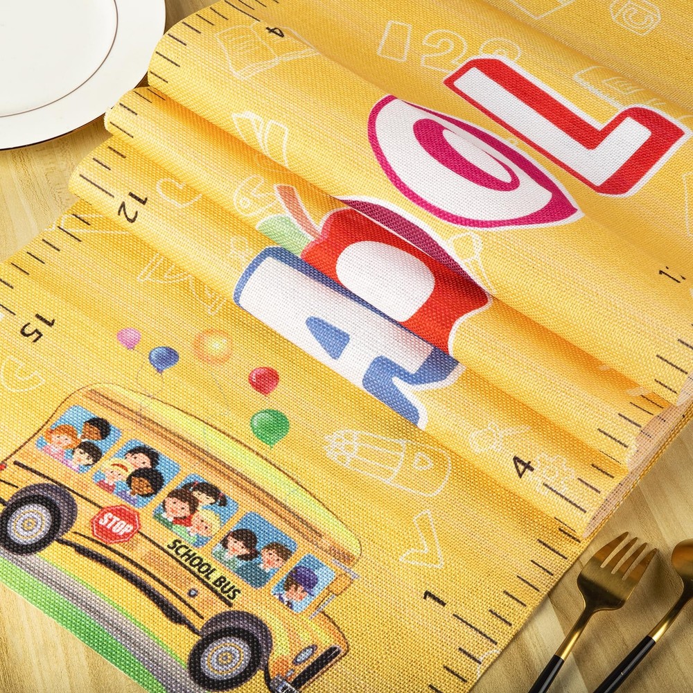 Back to School Table Runner Ruler Table Runner Back to School Decorations for...