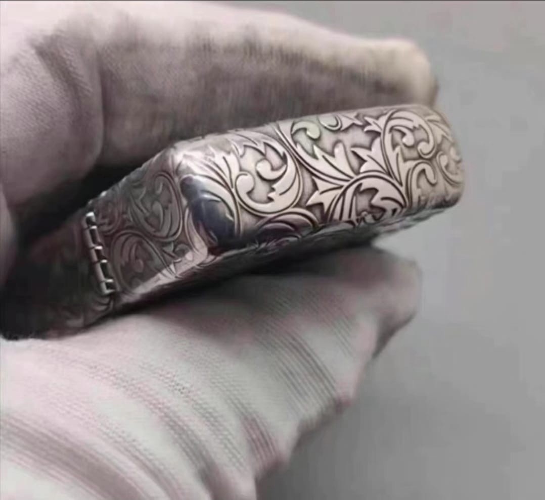 5 Sides Silver Flower Leaves Lighter In A New Box