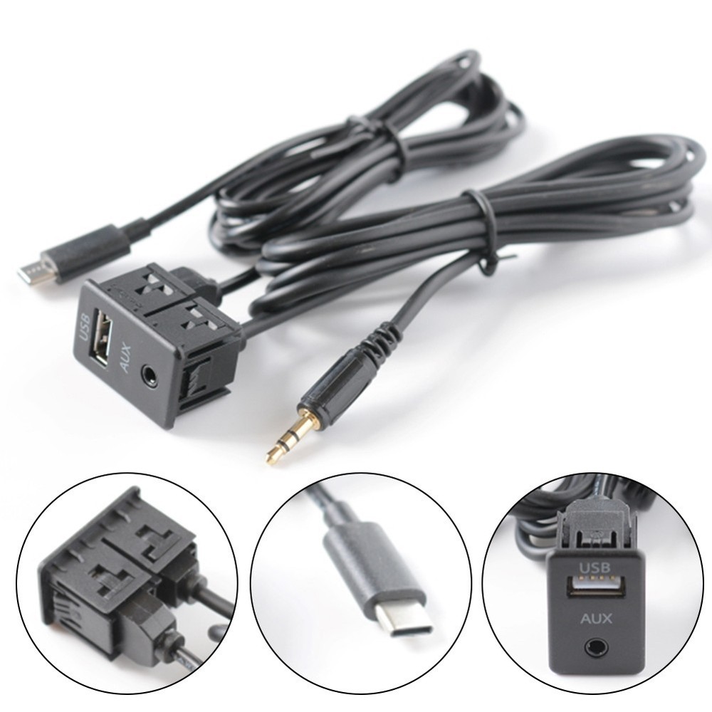 Center Console Car USB and AUX Port Panel Interface 145CM Extension Cable