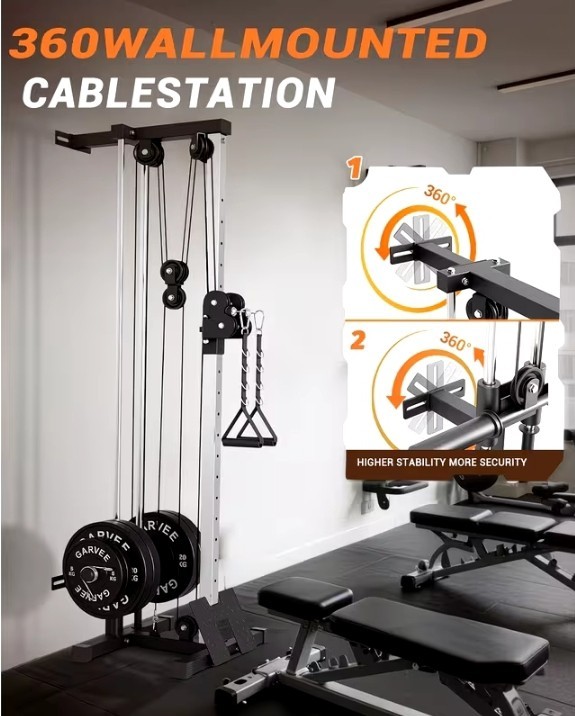 HEAVY DUTY Wall Mount Cable Crossover Machine 18 Adjustable WE SHIP OVERSEAS