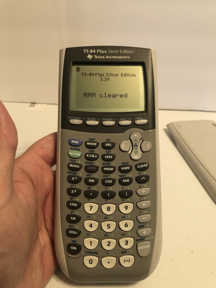 Texas Instruments TI-84 Plus Silver Edition Graphing Calculator Gray With Cover
