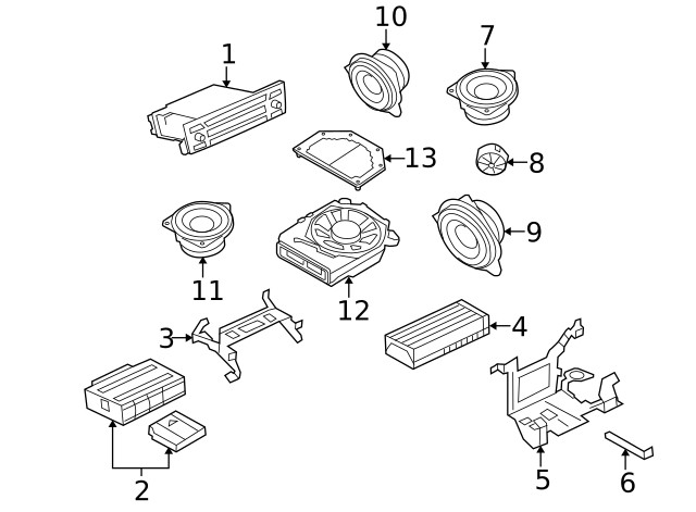Genuine BMW Amplifier Mount Bracket 65-15-6-945-072