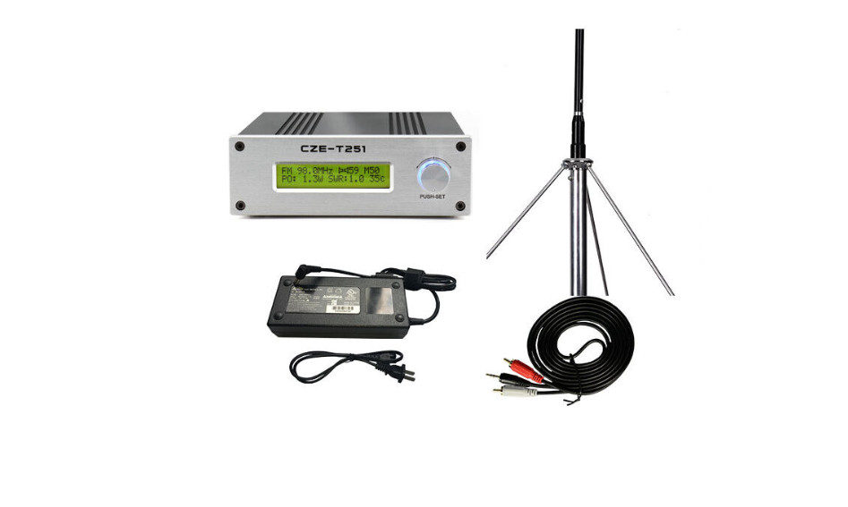CZE-T251 FM transmitter stereo Professional broadcast adjustable 0-25W &Antenna