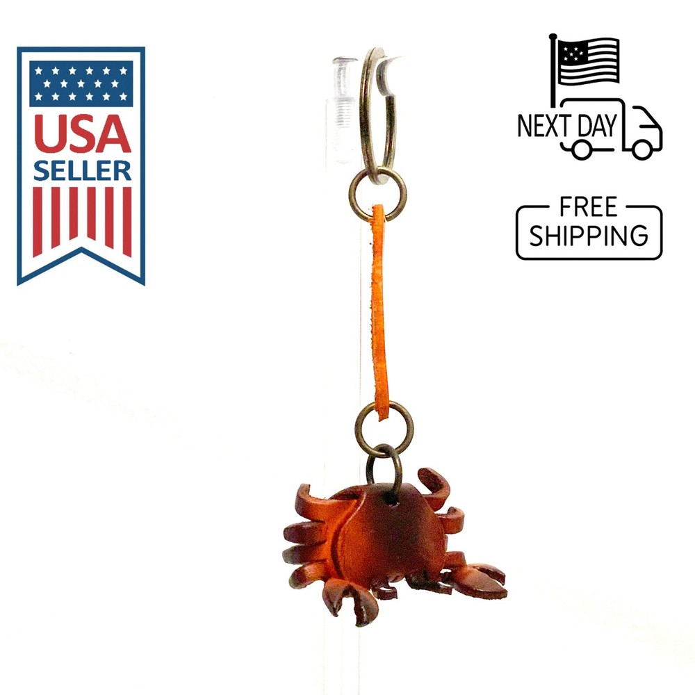 Crab Handmade Leather Keyring #2